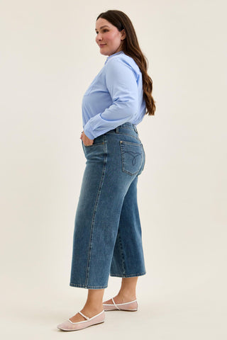 Judy Blue High Waist Dottie Quarry Fade Wide Leg Denim Jeans 881186