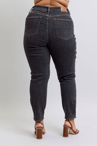 Judy Blue Mid Rise Tummy Control Slim Denim Jeans 88902-Jeans-Sunshine and Wine Boutique