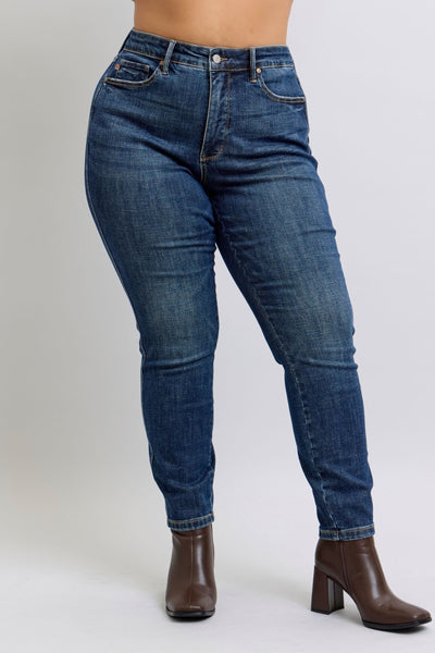 Judy Blue Mid Rise Tummy Control Classic Vintage Skinny Denim Jeans 88881-Jeans-Sunshine and Wine Boutique