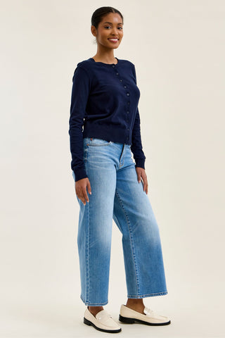 Judy Blue Mid Rise Claudia Ankle Wide Leg Denim Jeans 82738