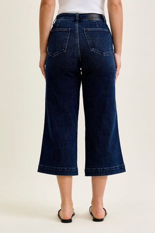 Judy Blue High Waist Ankle Wide Leg Denim Jeans 82694