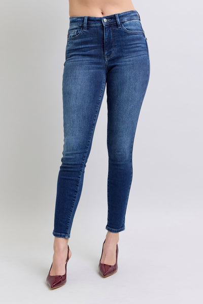 Judy Blue Mid Rise Thermal Skinny Denim Jeans 82635-Jeans-Sunshine and Wine Boutique