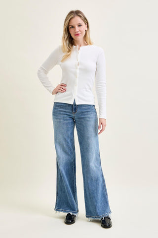 Judy Blue High Waist Retro Wide Leg Denim Jeans 82648