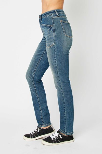 Judy Blue High Waist Classic Relaxed Denim Jeans 88687-Jeans-Sunshine and Wine Boutique