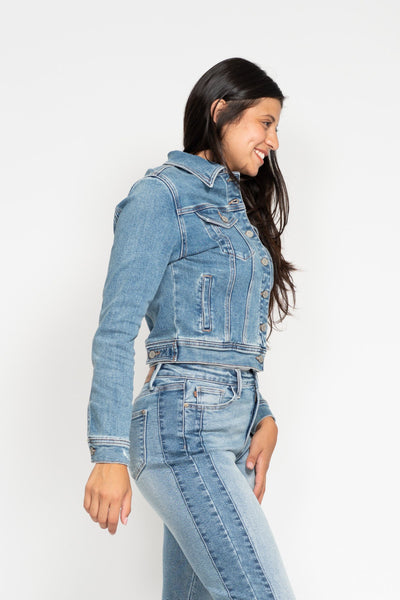 Judy Blue Classic Vintage Wash Denim Jacket 7877-Jeans-Sunshine and Wine Boutique