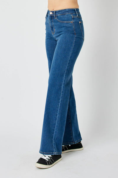 Judy Blue High Waist Vintage Wide Leg Denim 82553-Jeans-Sunshine and Wine Boutique