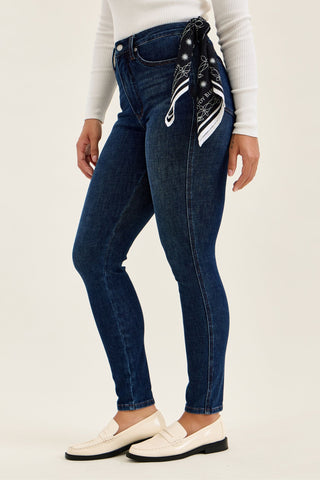 Judy Blue High Waist Tummy Control Sienna Bandana Skinny Denim Jeans 881156