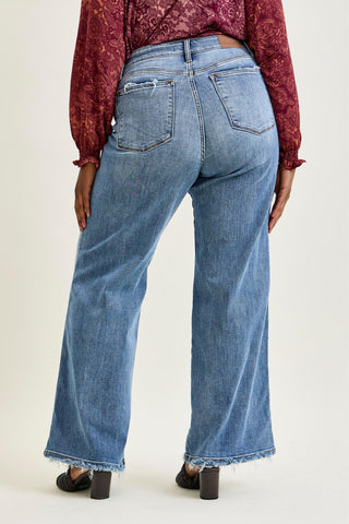 Judy Blue High Waist Retro Wide Leg Denim Jeans 82648