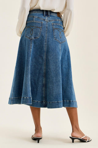 Judy Blue High Waist Lasso Stone Denim Skirt 2844