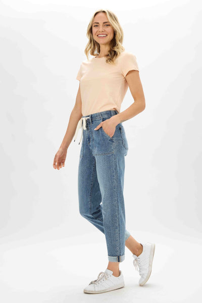 Judy Blue High Waist Pull On Jogger Denim 88496-Jeans-Sunshine and Wine Boutique