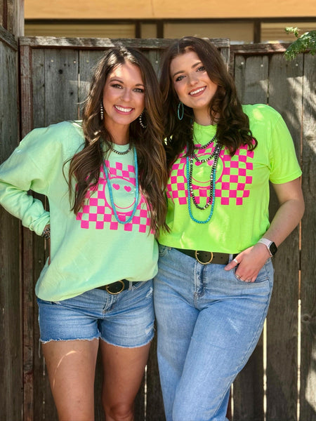 Texas True Threads Smiley Face in Pink Puff Ink-Tees-Sunshine and Wine Boutique