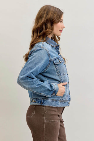 Judy Blue Rigid Magic Boyfriend Denim Jacket 7887