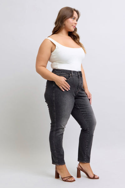 Judy Blue Mid Rise Tummy Control Slim Denim Jeans 88902-Jeans-Sunshine and Wine Boutique