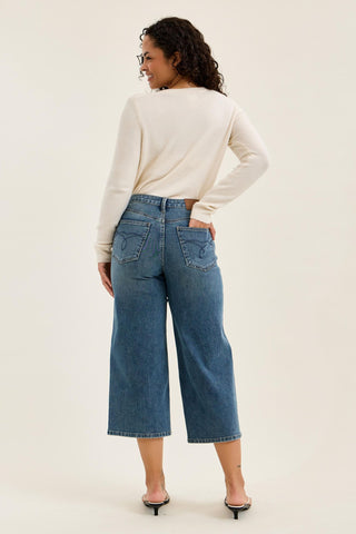 Judy Blue High Waist Dottie Quarry Fade Wide Leg Denim Jeans 881186