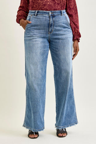 Judy Blue High Waist Retro Wide Leg Denim Jeans 82648