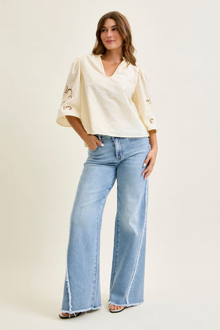 Judy Blue High Waist Twisted Retro Wide Leg Denim Jeans 881087