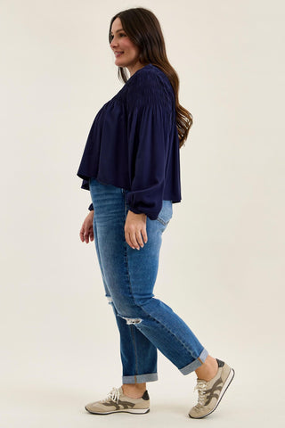 Judy Blue High Waist Rigid Magic Billie Cuffed Boyfriend Denim Jeans 881189