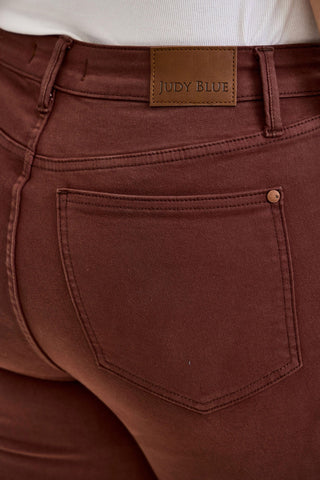 Judy Blue High Waist Cocoa Brown Lace Up Jaqueline Flare Denim Jeans 881179