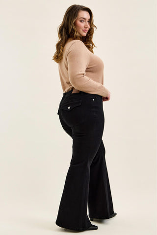 Judy Blue Low Rise Black Jaqueline Flare Denim Jeans 881181