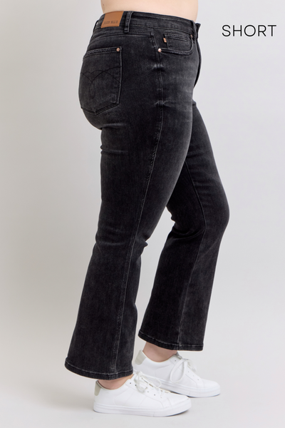 Judy Blue High Waist Tummy Control Black Bootcut Denim Jeans 88787 - 3 Inseam Options: Short, Regular, Long-Jeans-Sunshine and Wine Boutique