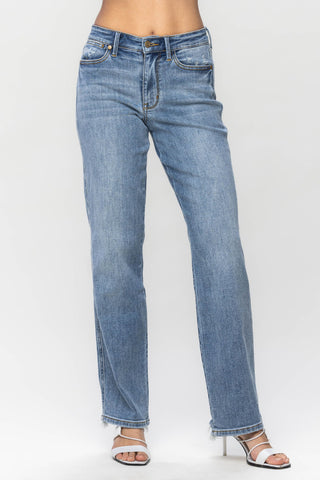 Joni Relaxed Capri Jeans With High Rise - Sandbar Stripe Tan