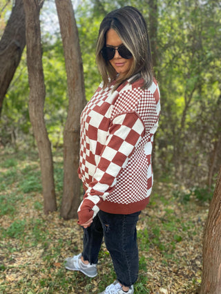 One Eleven North All Checkered Out Sweater in Four Colors