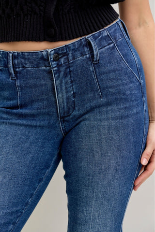 Judy Blue Mid Rise Tummy Control Trouser Welt Pockets Bootcut Denim Jeans 881052