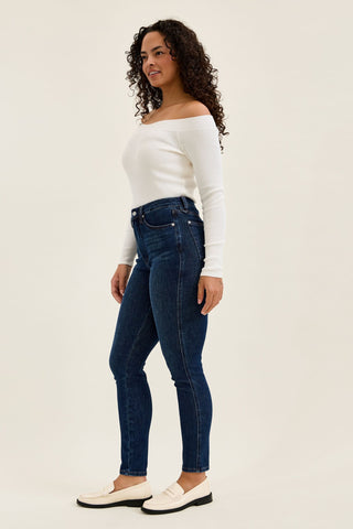 Judy Blue High Waist Tummy Control Sienna Bandana Skinny Denim Jeans 881156