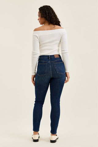 Judy Blue High Waist Tummy Control Sienna Bandana Skinny Denim Jeans 881156