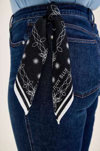 Judy Blue High Waist Tummy Control Sienna Bandana Skinny Denim Jeans 881156