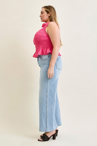 Judy Blue High Waist Tummy Control Retro Wide Leg Denim Jeans 881128