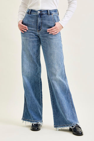 Judy Blue High Waist Retro Wide Leg Denim Jeans 82648