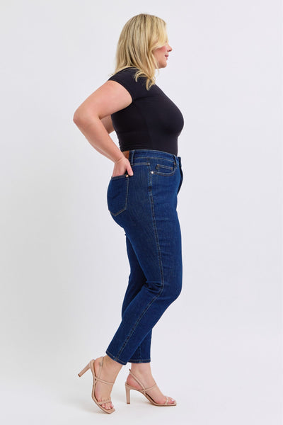 Judy Blue Mid Rise Tummy Control Classic Skinny Denim Jeans 88894-Jeans-Sunshine and Wine Boutique