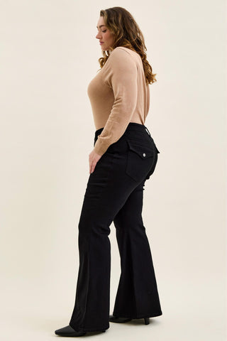 Judy Blue Low Rise Black Jaqueline Flare Denim Jeans 881181