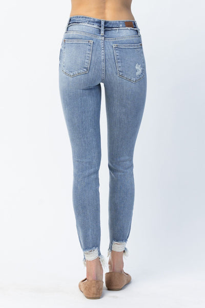 Judy Blue Mid Rise Release Waistband Detail Skinny Jeans 82408 - Exclusive-Jeans-Sunshine and Wine Boutique