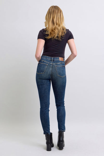 Judy Blue Mid Rise Tummy Control Classic Vintage Skinny Denim Jeans 88881-Jeans-Sunshine and Wine Boutique