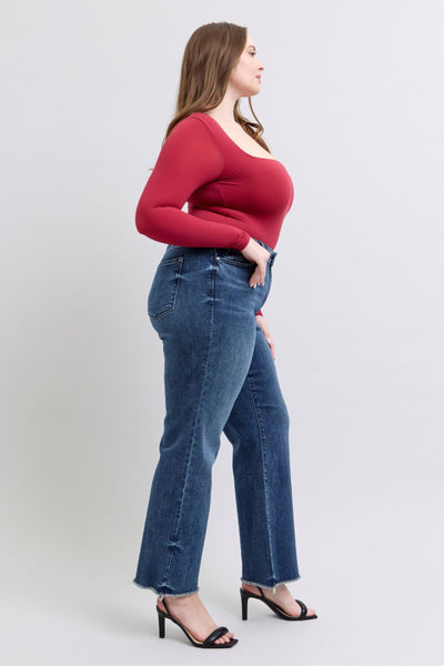 Judy Blue Mid Rise Wide Leg w/ Tint Denim Jeans 82640-Jeans-Sunshine and Wine Boutique