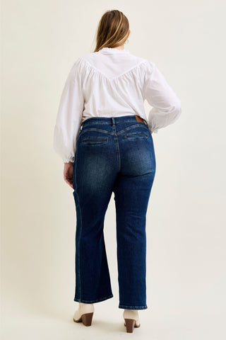 Judy Blue Mid Rise Cowgirl Seaming Alex Bootcut Denim Jeans 881124