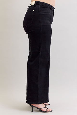 Judy Blue High Waist Retro Wide Leg Black Denim Jeans 881057
