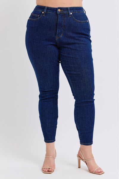 Judy Blue Mid Rise Tummy Control Classic Skinny Denim Jeans 88894-Jeans-Sunshine and Wine Boutique