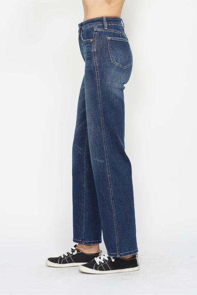 Judy Blue High Waist "Tummy Control" Classic Straight Denim Jeans 88869-Jeans-Sunshine and Wine Boutique