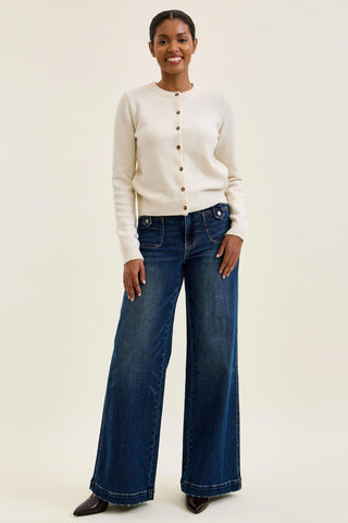 Judy Blue High Waist Fade Indigo Retro Wide Leg Denim Jeans 881159