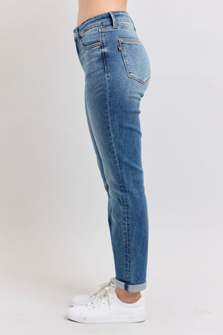 Judy Blue Mid Rise Vintage Wash Boyfriend Denim Jeans 82662