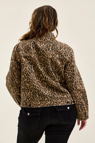 Judy Blue Rigid Magic Cicly Leopard Print Denim Jacket 7891