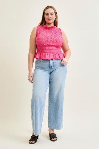 Judy Blue High Waist Tummy Control Retro Wide Leg Denim Jeans 881128