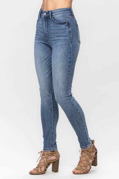 Judy Blue High Waist Tummy Control Vintage Skinny Denim 88679-Jeans-Sunshine and Wine Boutique