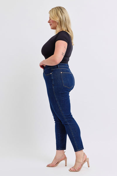 Judy Blue Mid Rise Tummy Control Classic Skinny Denim Jeans 88894-Jeans-Sunshine and Wine Boutique