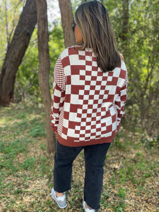 One Eleven North All Checkered Out Sweater in Four Colors