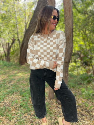 One Eleven North All Checkered Out Sweater in Four Colors