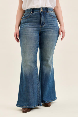 Judy Blue High Waist Tummy Control Jaqueline Flare Denim Jeans 881125